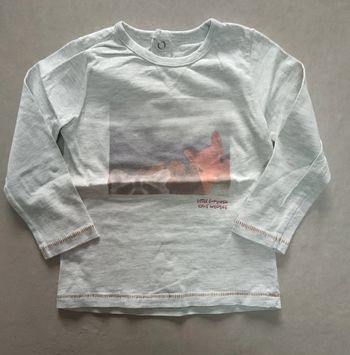 Tee shirt manches longues 18 mois Gémo écureuil et raton laveur