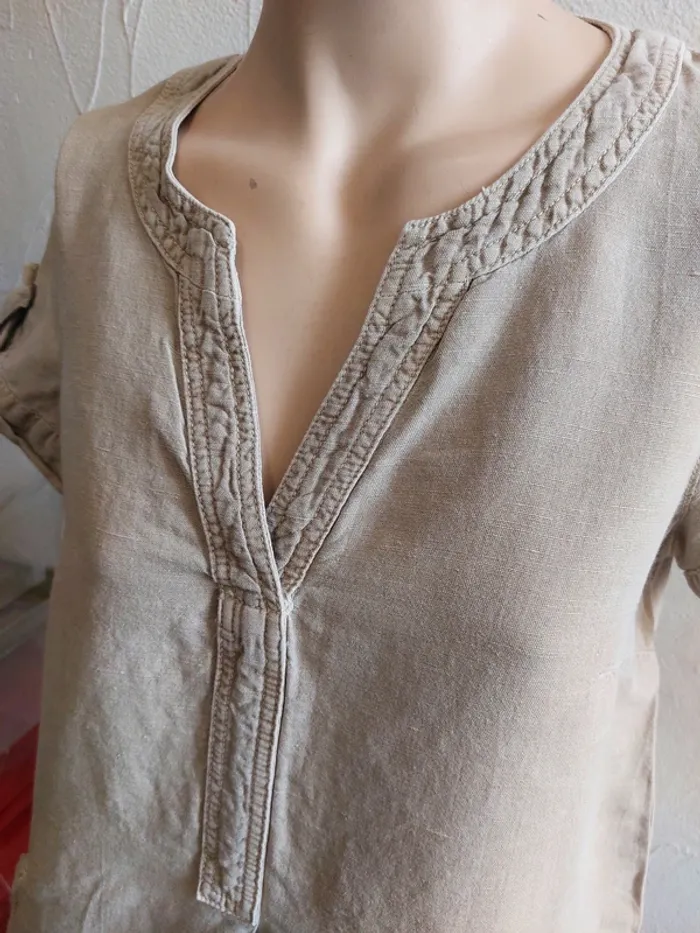 Robe casual chic Lin et coton Taille 38 - photo numéro 3