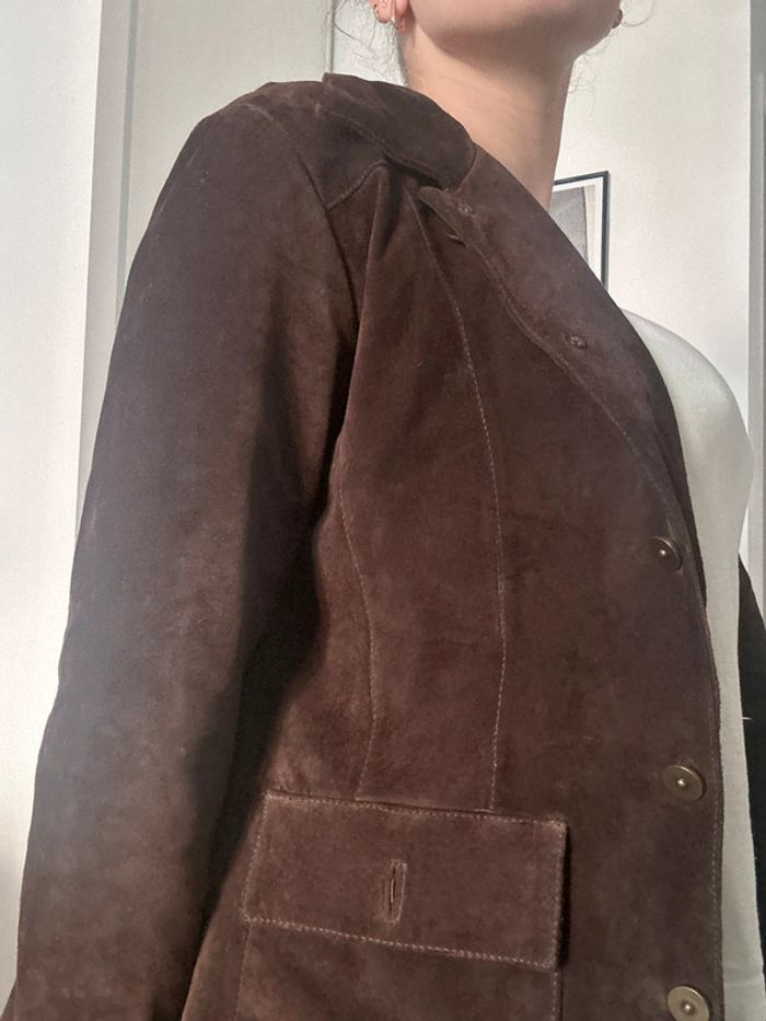 Veste en denim marron – Un Deux Trois – Taille 40 - photo numéro 4