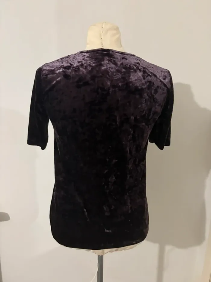 Top en velours violet – Taille XS – Neuf - photo numéro 2