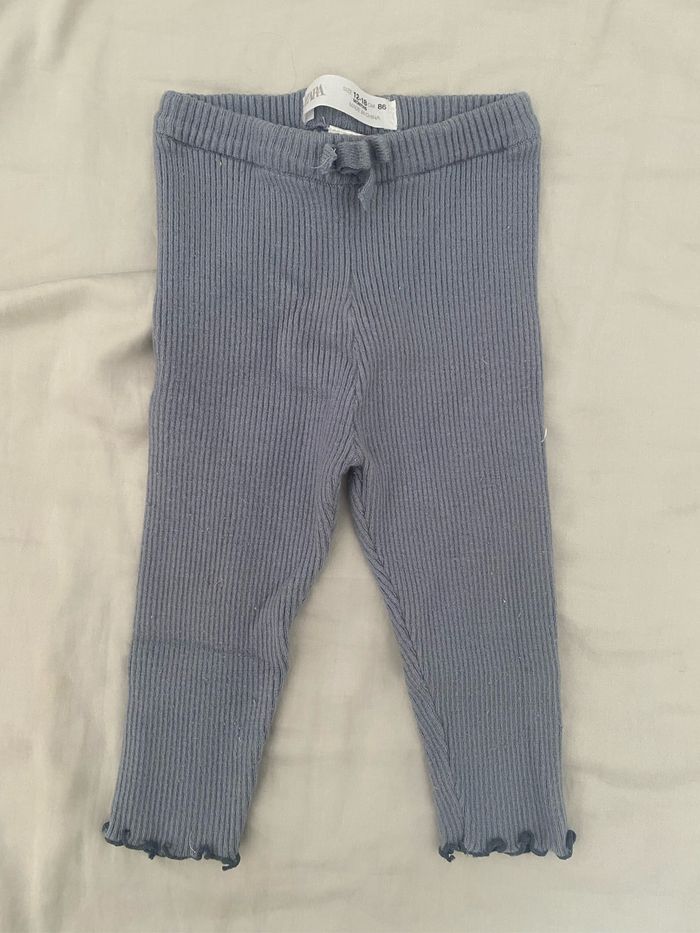 Legging laine fine bleu ciel 12/18 mois