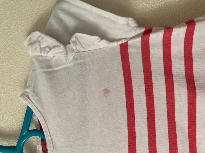 Tee-shirt marinière manche volantée fille 18 mois - photo numéro 2