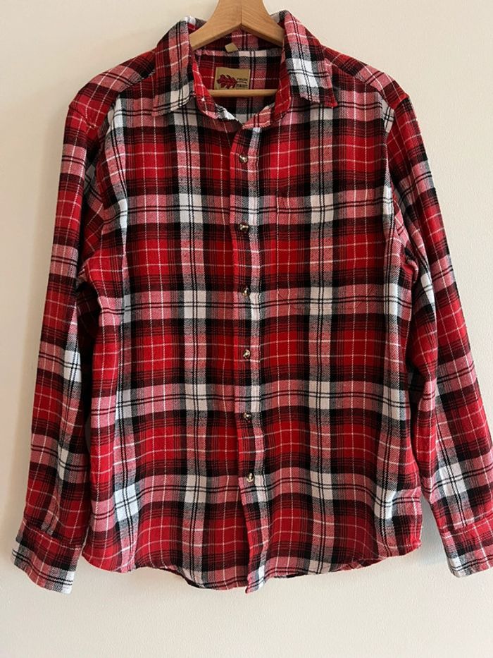 Chemise Fieldn Forest ( vintage dressing ) coton / flanelle taille M couleur rouge et grise. - photo numéro 2