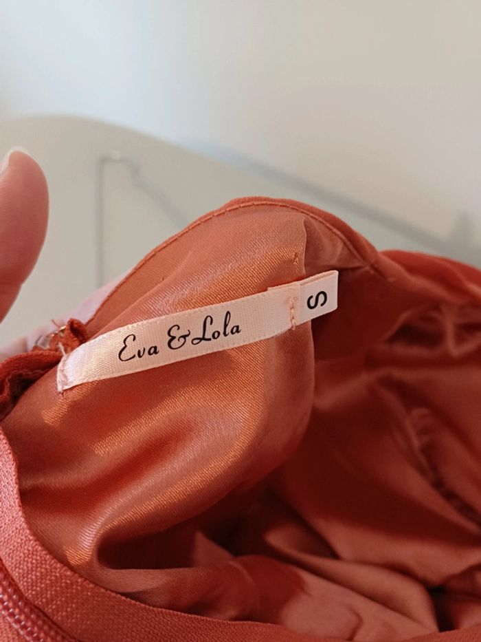 Robe longue rouille/corail de soirée/cocktail Eva & Lola taille S 36 - photo numéro 12