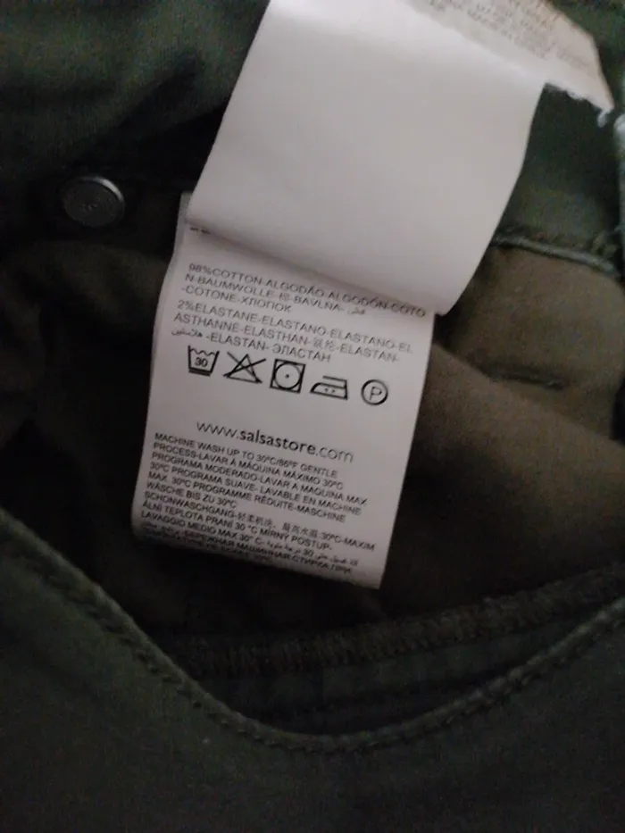 Pantalon vert kaki Marque salsa Taille 34 - photo numéro 9