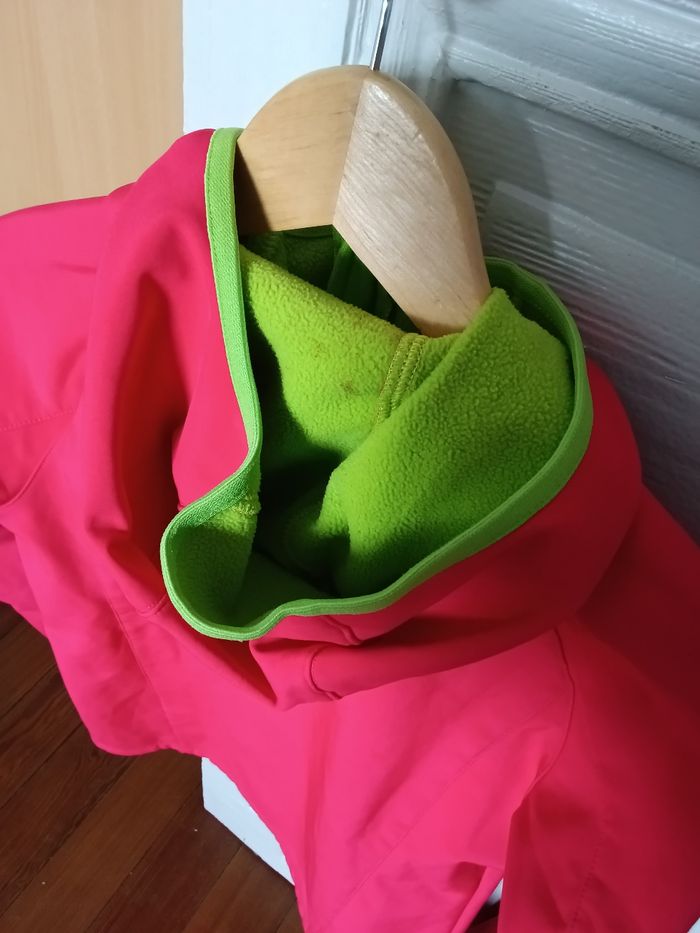 Coupe vent quechua rose et vert anis - photo numéro 3