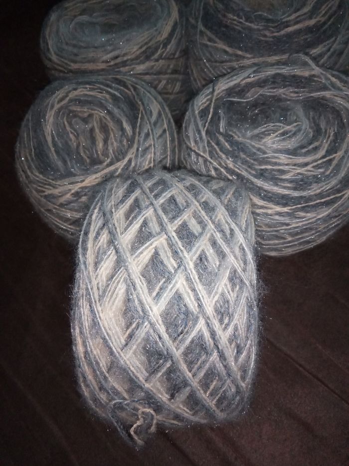 Lot de 7 Pelotes Fantaisies Tons Bleus, Beiges et Gris (460g) - photo numéro 3