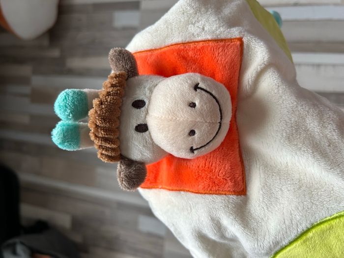 Doudou plat vache avec attache - photo numéro 5