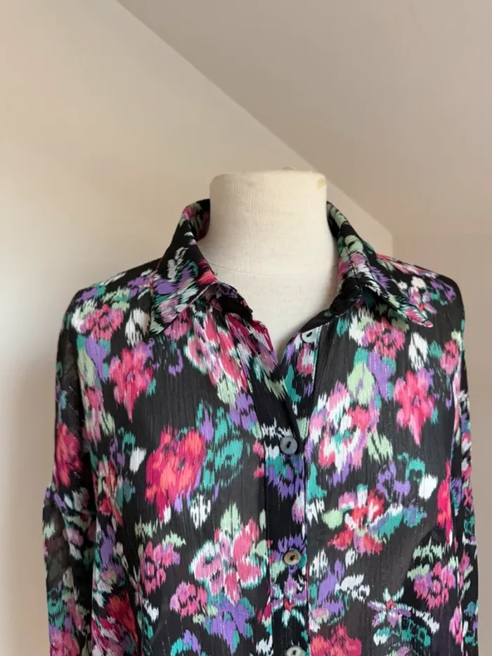Superbe chemise blouse fluide fleurie neuve ample Molly Bracken 🌸 XL 42 44 - photo numéro 4