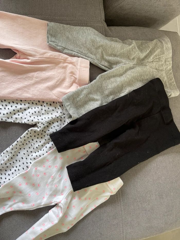 Lot 5 leggings 3 mois