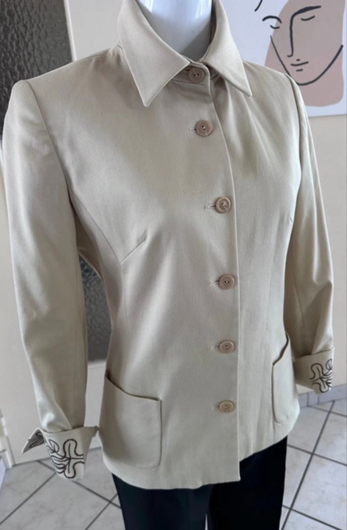 Veste blazer femme taille 38 beige sable Caroll - photo numéro 8