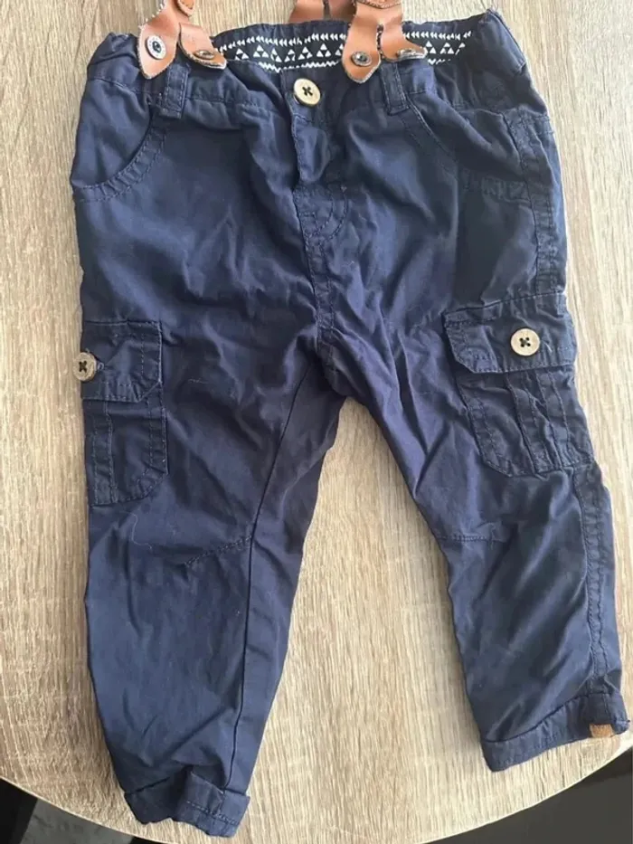 Pantalon jean cargo 12 mois 74 cm - photo numéro 3