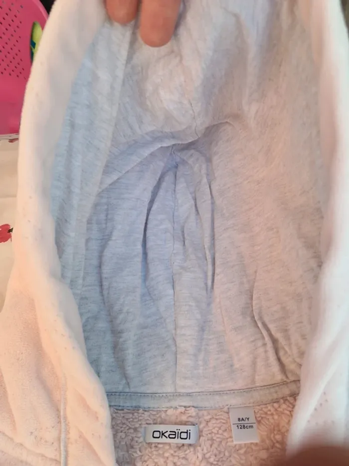 Superbe robe de chambre / peignoir doux, qualité, capuche doublée, ceinture - T 8 ans - Okaïdi - photo numéro 5