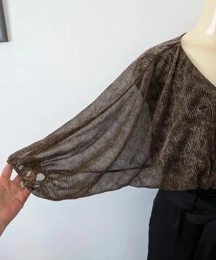 Combinaison chic noire et dorée - Naf Naf - taille 34/36 - photo numéro 4