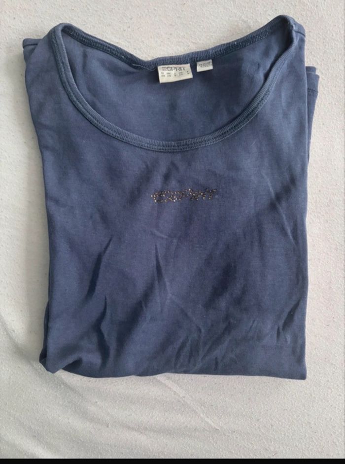 Tee-shirt Esprit gris-bleu XS – basique chic - photo numéro 1