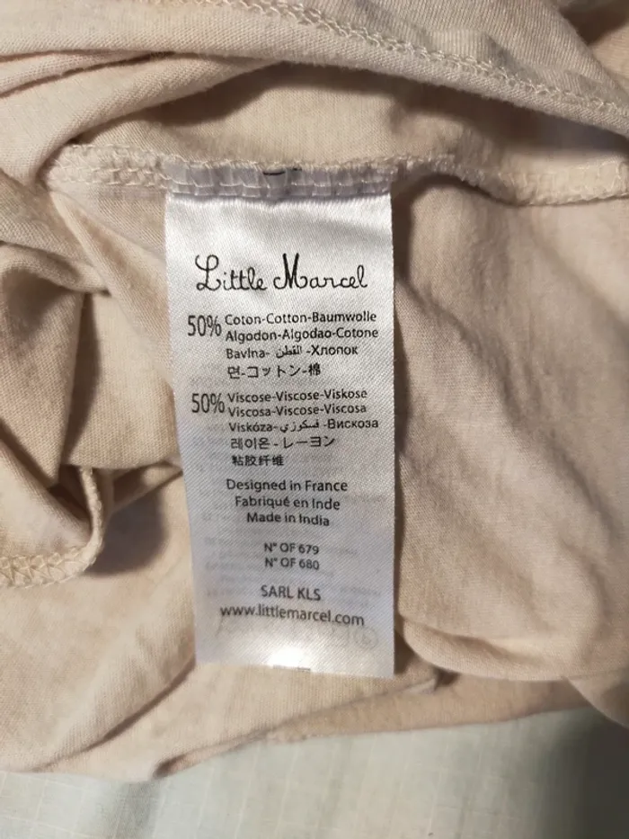 Joli t-shirt beige rosé little marcel - photo numéro 7