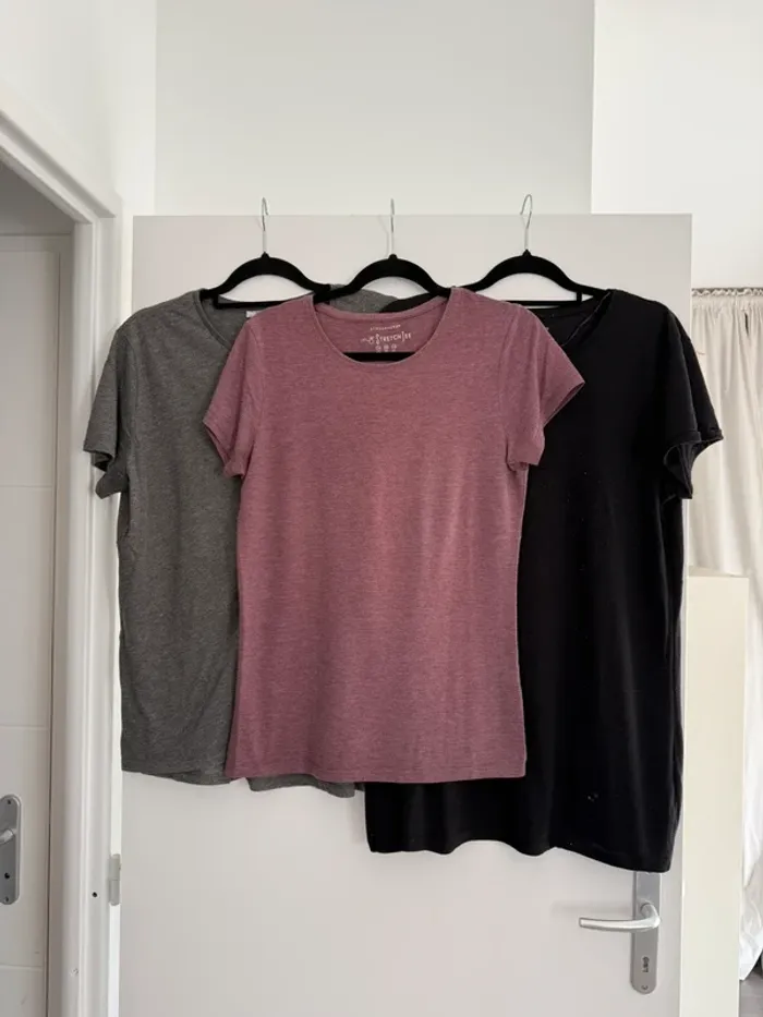 T-shirt femme Zara primark noir rose gris M L Haut fluide blouse camicia blusa camisa top Ricamo