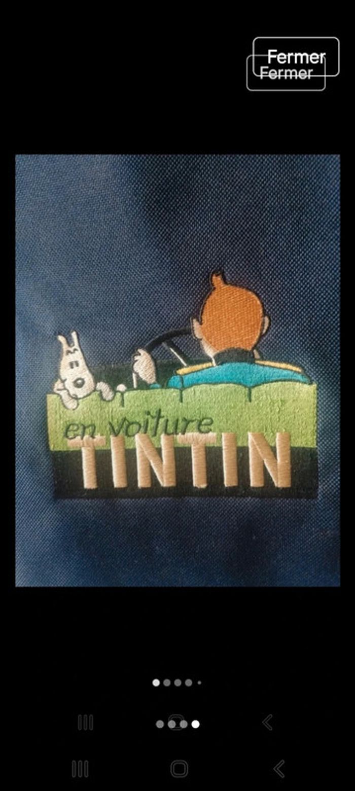 Porte documents tintin brodé en excellent état - photo numéro 4