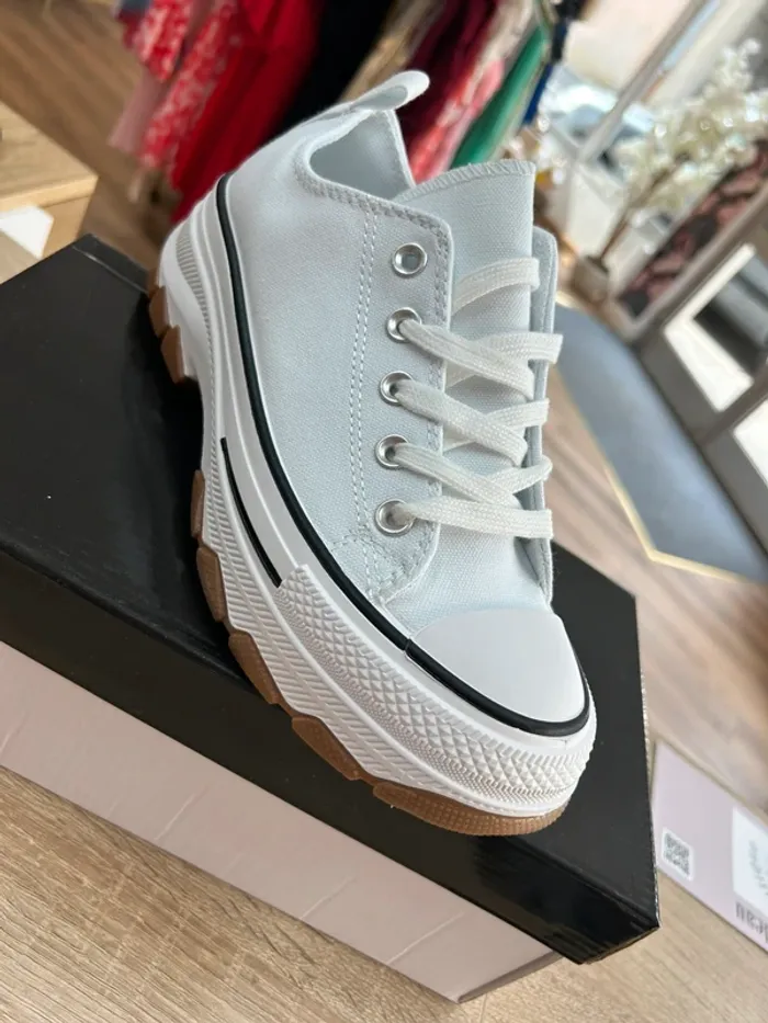 Basket femme blanche taille 39 chaussures femme tennis blanches femme 39 - photo numéro 6