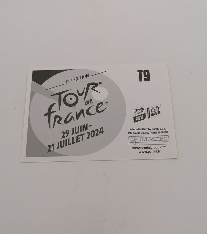 Panini Tour de France 2024 sticker N° T9. - photo numéro 3