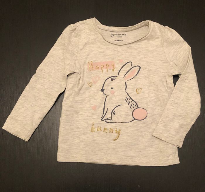 Très joli tee shirt à manches longues Primark taille 18/24 mois en parfait état