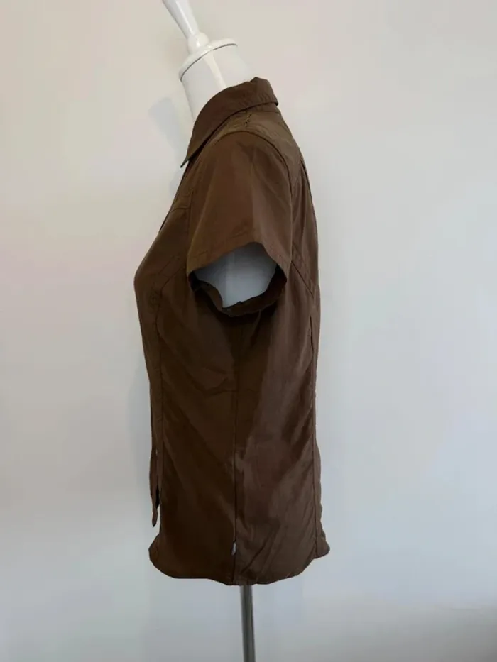 Chemise de randonnée The North Face marron manches courtes taille M - photo numéro 4