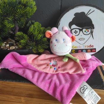 Doudou Siplec Mots D'enfants Leclerc Vache Girafe Rose Chat Balles Écharpe Verte  #geektradedoudou