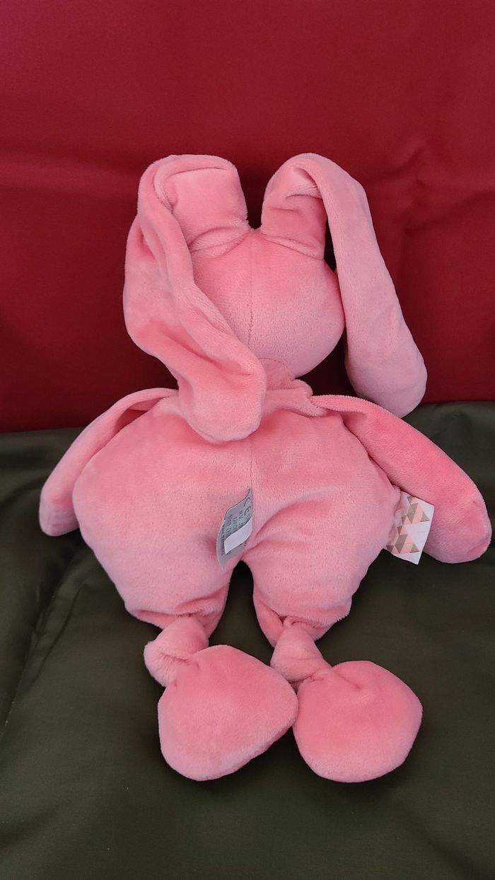 Nattou Lapidou peluche lapin rose corail 30 cm - photo numéro 2