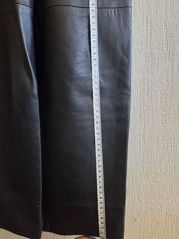 Pantalon en Cuir Véritable Vintage Taille Haute - photo numéro 9