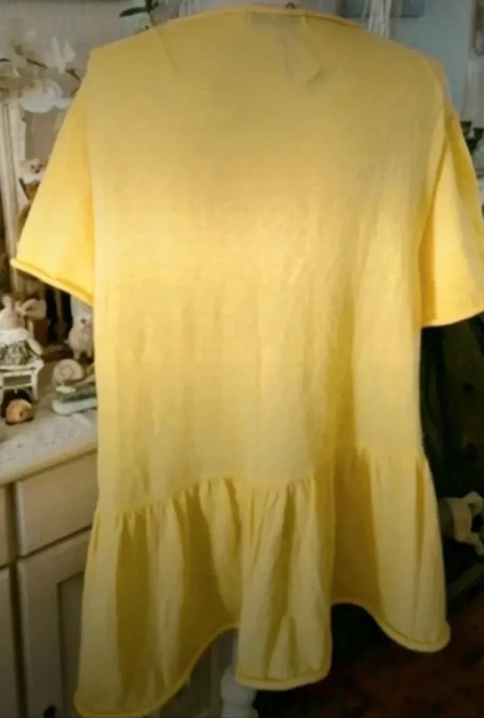 Pull fin OverSize jaune Zara Taille L Neuf - photo numéro 2