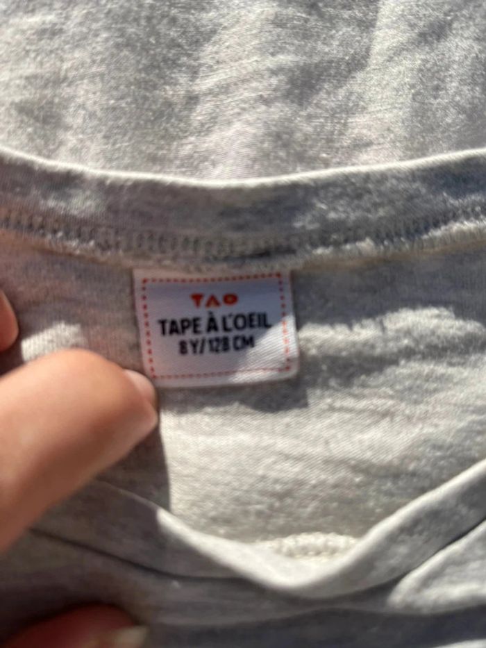 T shirt manche longue taille 8 ans gris - photo numéro 3