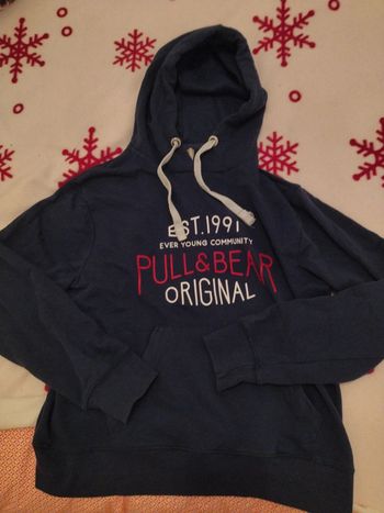 Sweat à capuche bleu marine Pull & bear