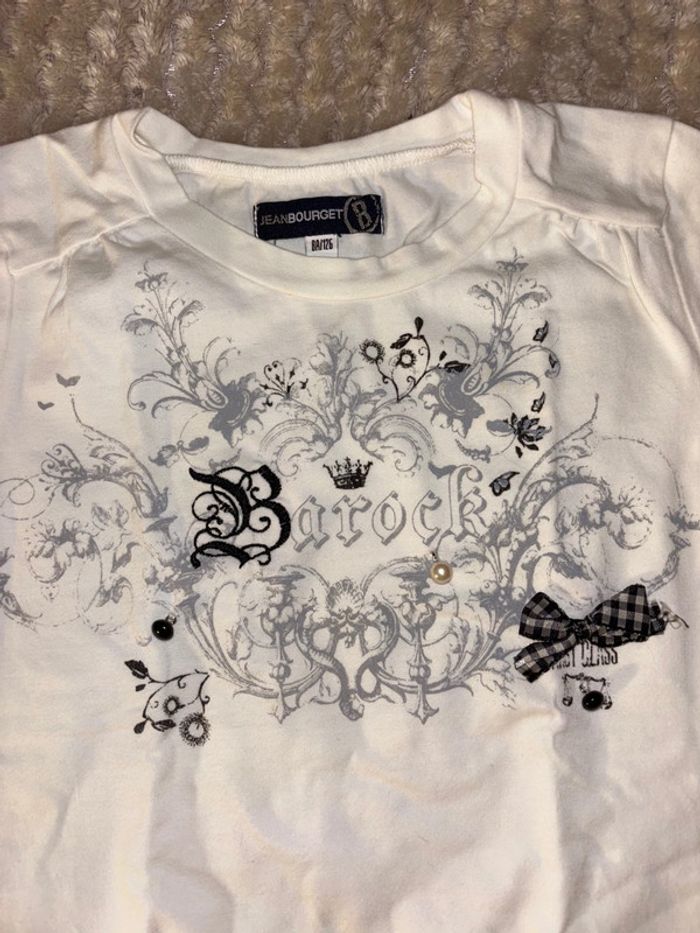 T-shirt Jean Bourget blanc imprimé Rock - photo numéro 2