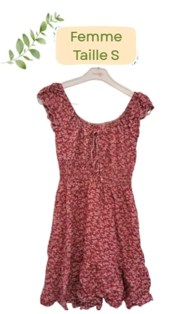 Robe / Tunique rouge à fleur - Taille S