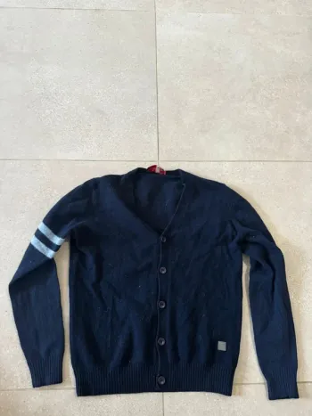 Cardigan Arrow navy pour femme, taille M 100% laine, bon état