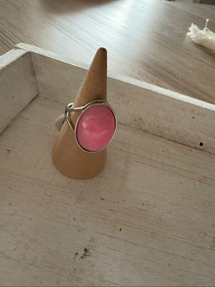 Bague argentée rose  T6 - photo numéro 6