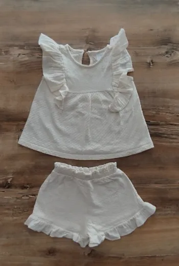 Ensemble short et haut Zara fille beige