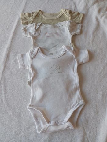 Lot de 3 bodys à manches courtes de taille 3 mois