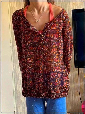 Blouse  manche  3/4  taille 38  marque grain de  malice