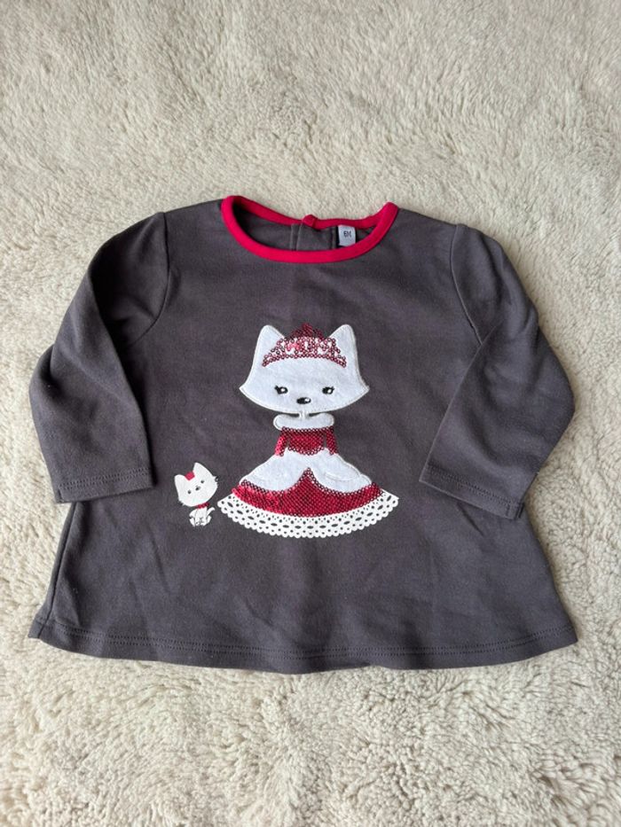 Lot 9 t-shirts manche longue bébé fille 6 mois- kiabi-ikks ect- très bon état - photo numéro 2