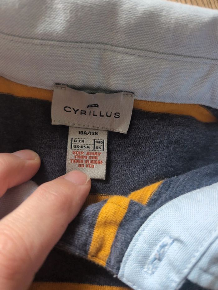 Polo effet superposition et blason lion Cyrillus 10 ans - photo numéro 3