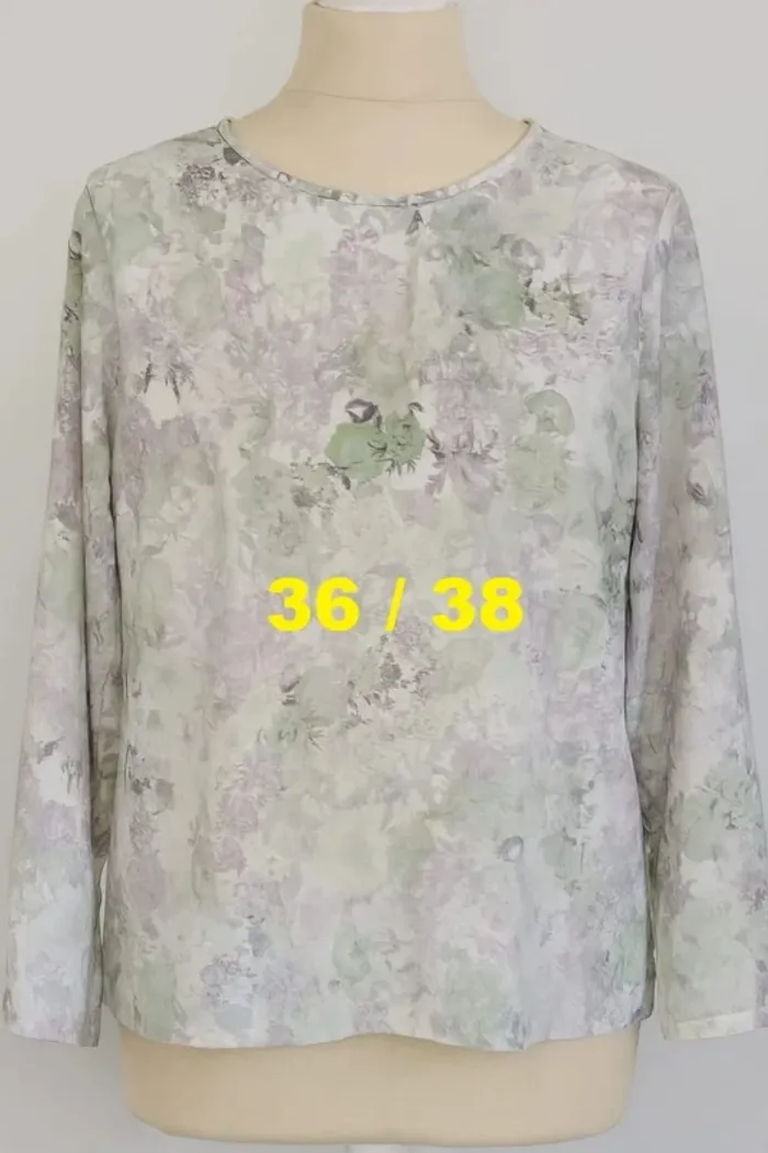 Tunique manche longue motif floral vert parme 3 Suisses Taille 36 / 38