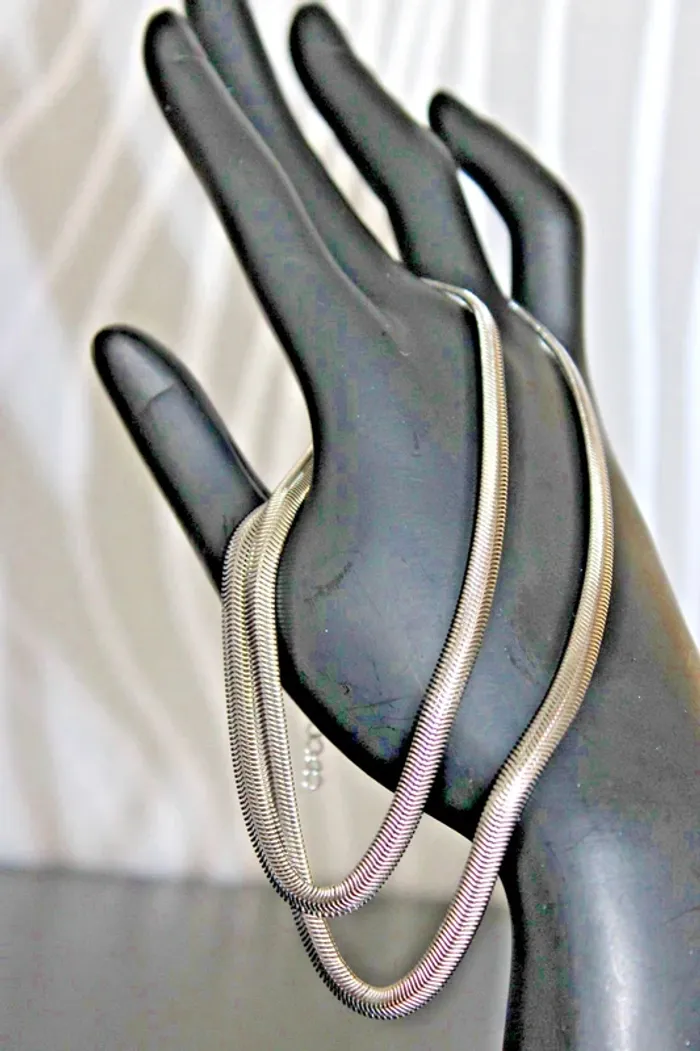 collier en maille serpent plat en acier inoxydable longueur mini 55 cms - photo numéro 6