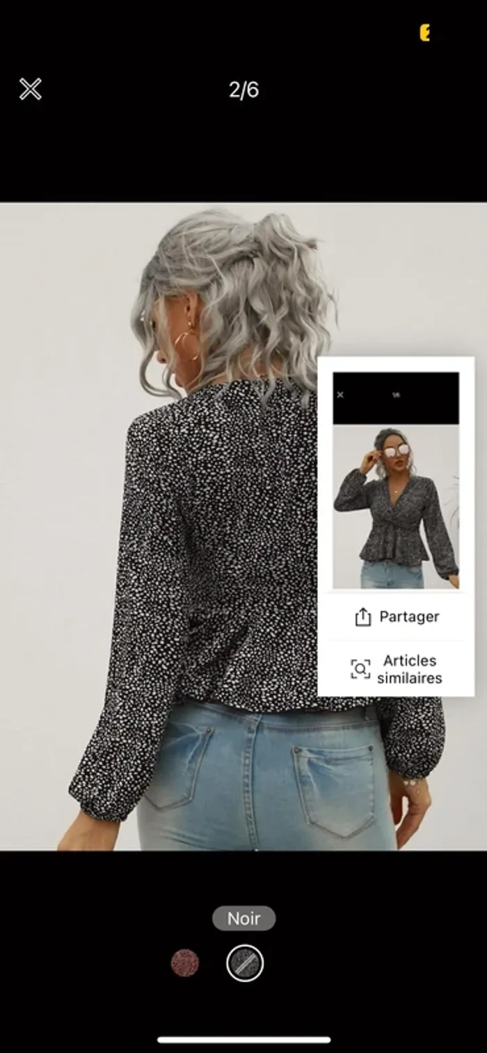 Blouse à volants avec imprimé tacheture