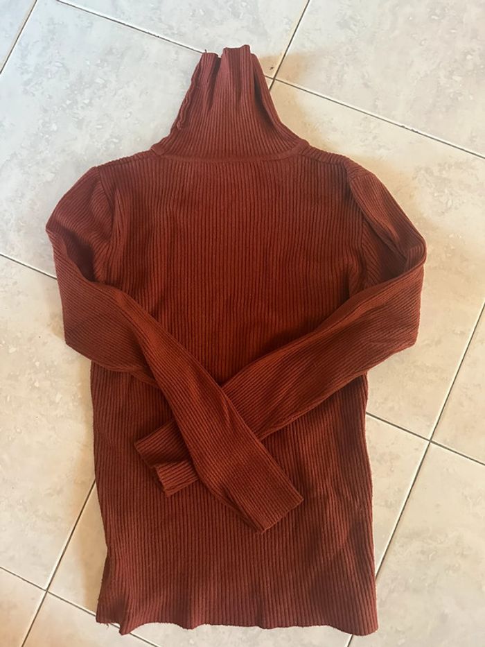 Pull fin à col roulé marron - photo numéro 2