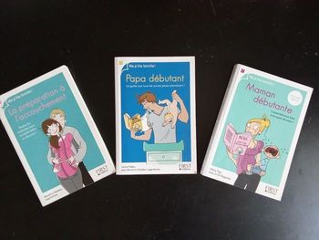 Lot de 3 livres de poche, puériculture, grossesse, préparation a l'accouchement, papa, maternité, éducation, naissance, maman, papa, bébé, enfant, biberon, pleurs....