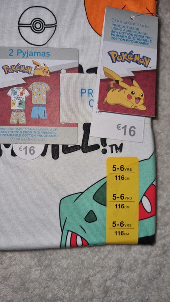 Lot pyjama short pokemon 5/6 ans neuf - photo numéro 4