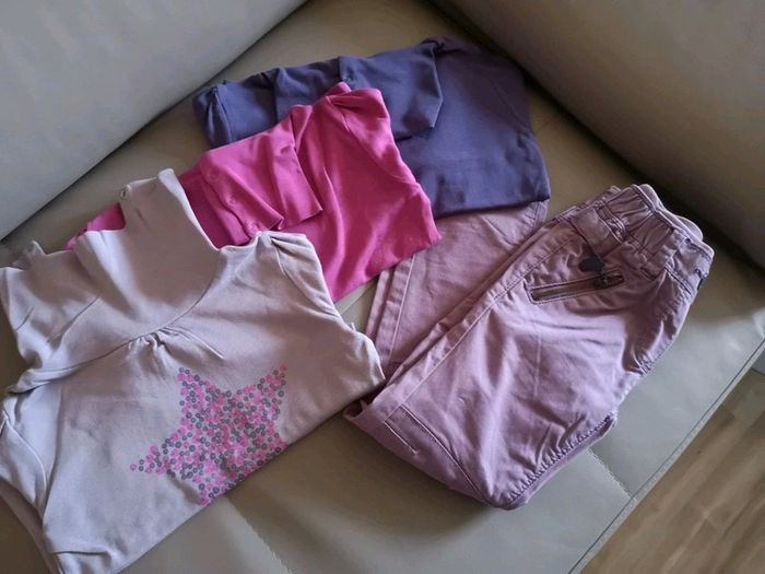 Lot 7 pièces ton violet rose 4/5 ans - photo numéro 6