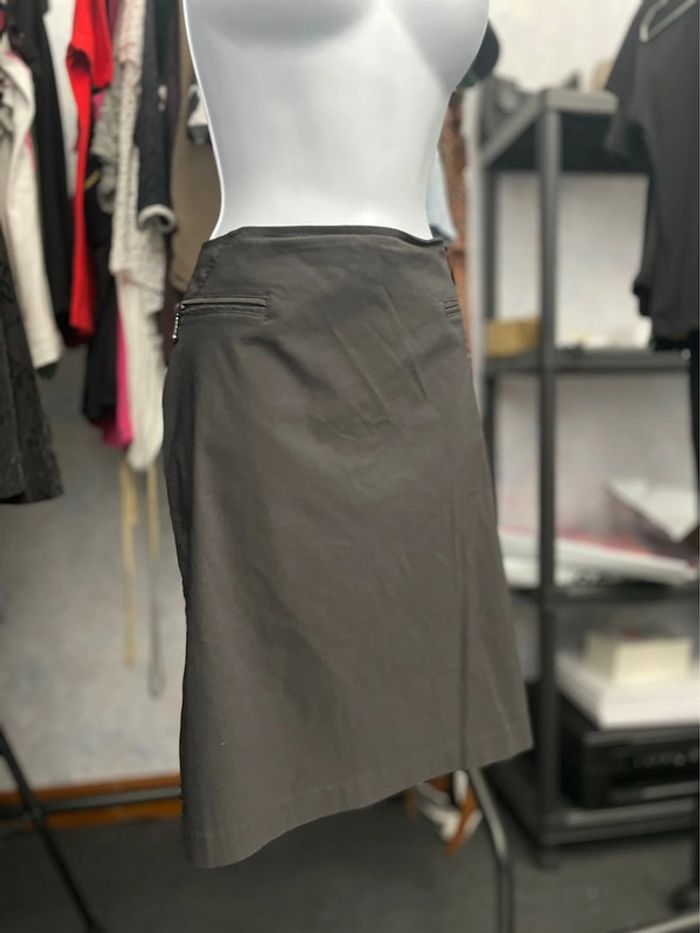 Jupe y2k grise droite style streetwear 2 fausses poches - photo numéro 2