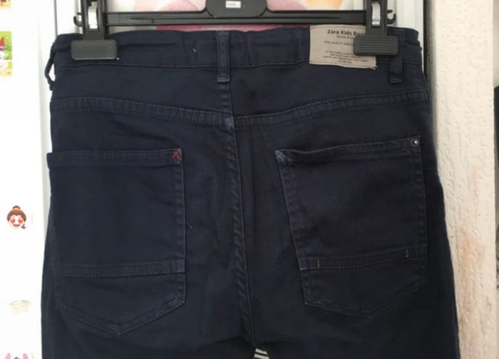 Pantalon slim bleu marine ajustable 11/12 ans Zara - photo numéro 4